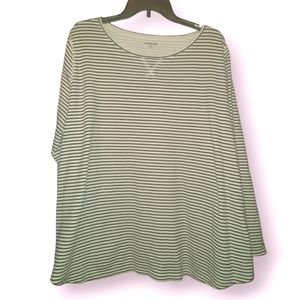 3X Land's End striped knit top